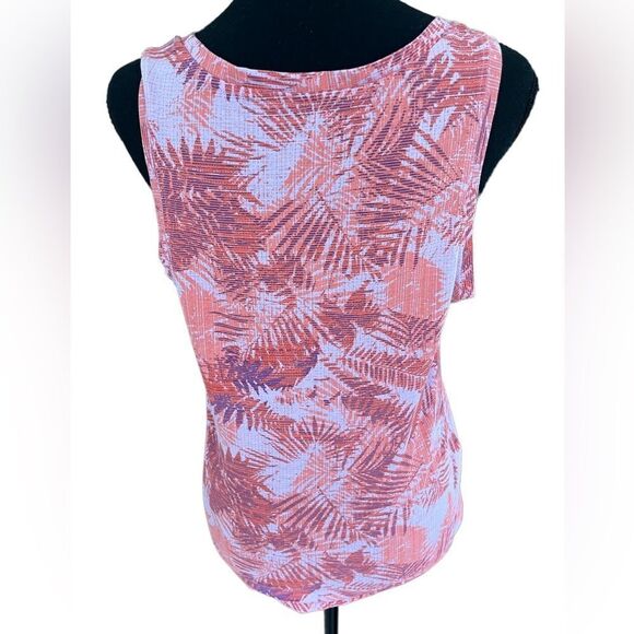 Eddie Bauer Womens Myriad Leaf Print Sleeveless Tank Too Pink Purple Sz S - Picture 4 of 6